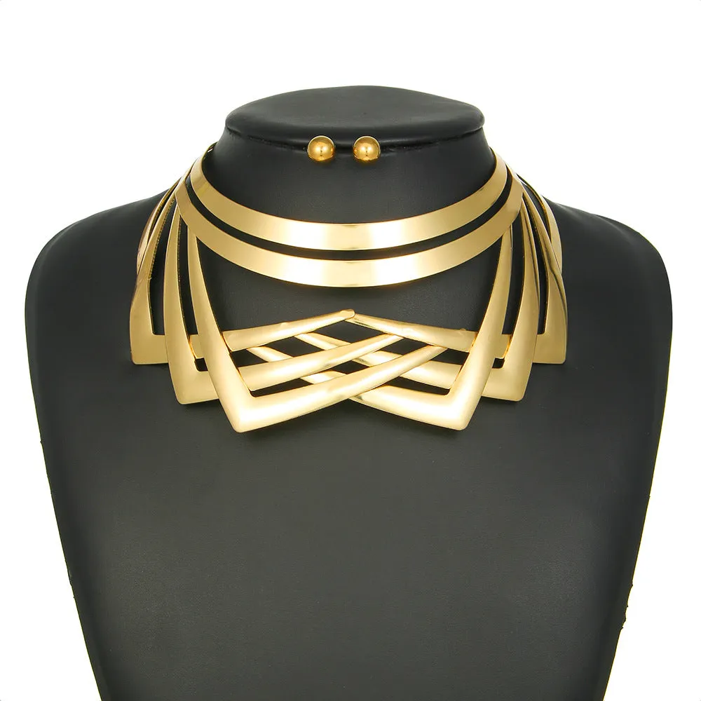 Savanna Rhythms Choker Necklaces and Earring Sets in Bold Geometric Design