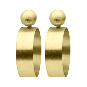 Sheila Fajl Mini Elizzie Front Facing Statement Hoop Earrings in Brushed Gold