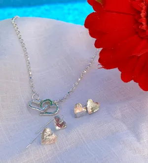 Silver Heart Eternity Necklace & Set