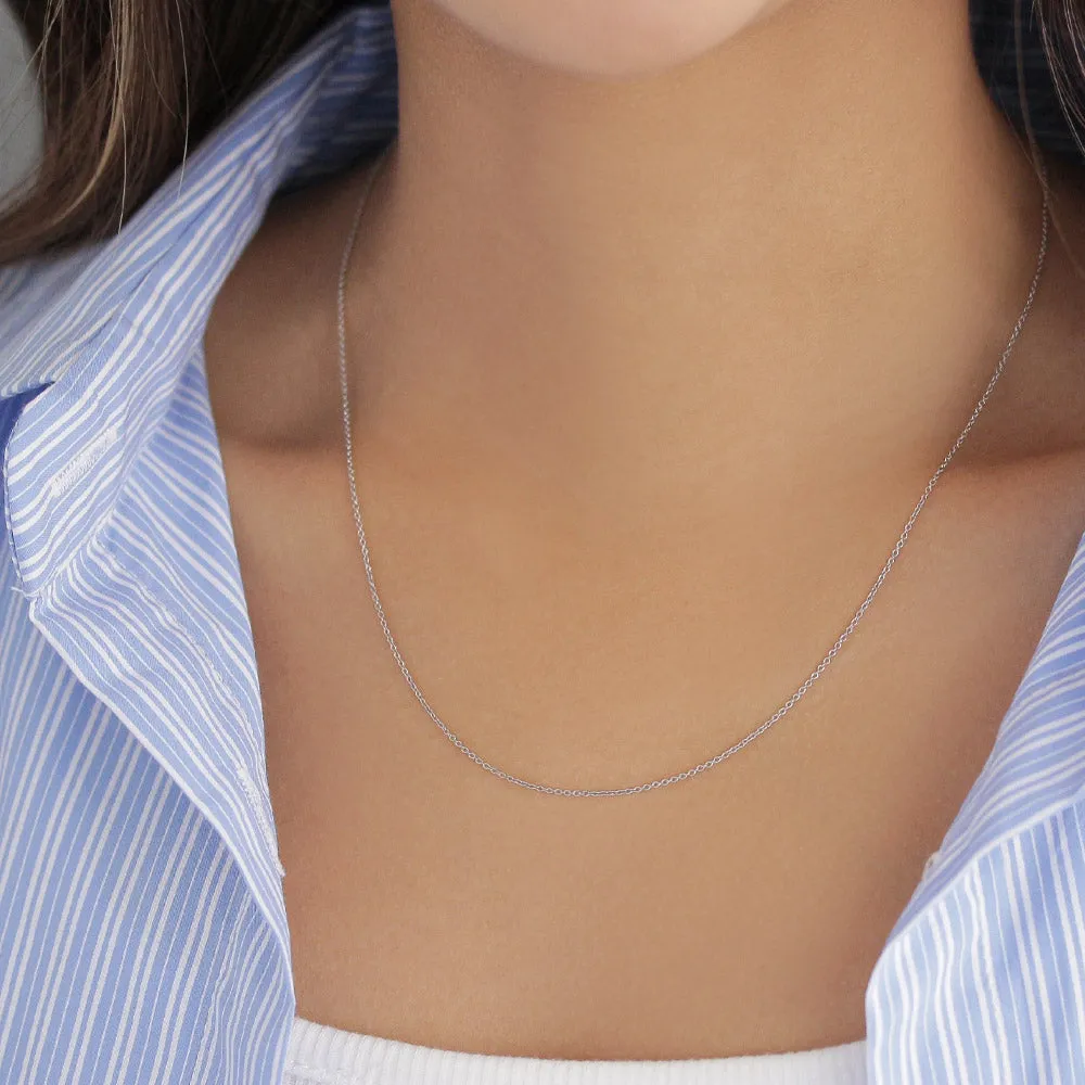 Silver Tone Cable Chain Necklace