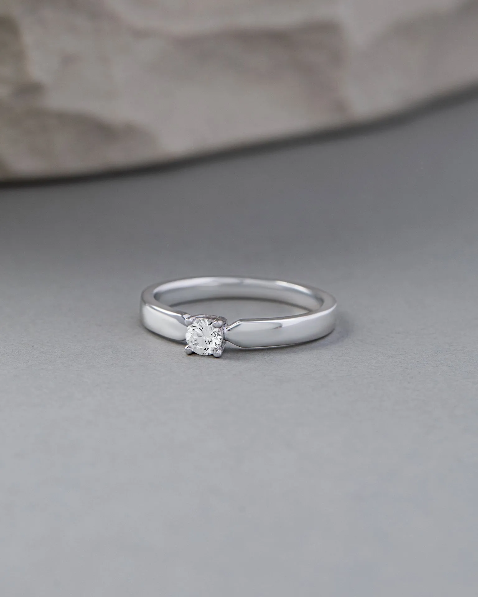 Slim Solitaire Ring