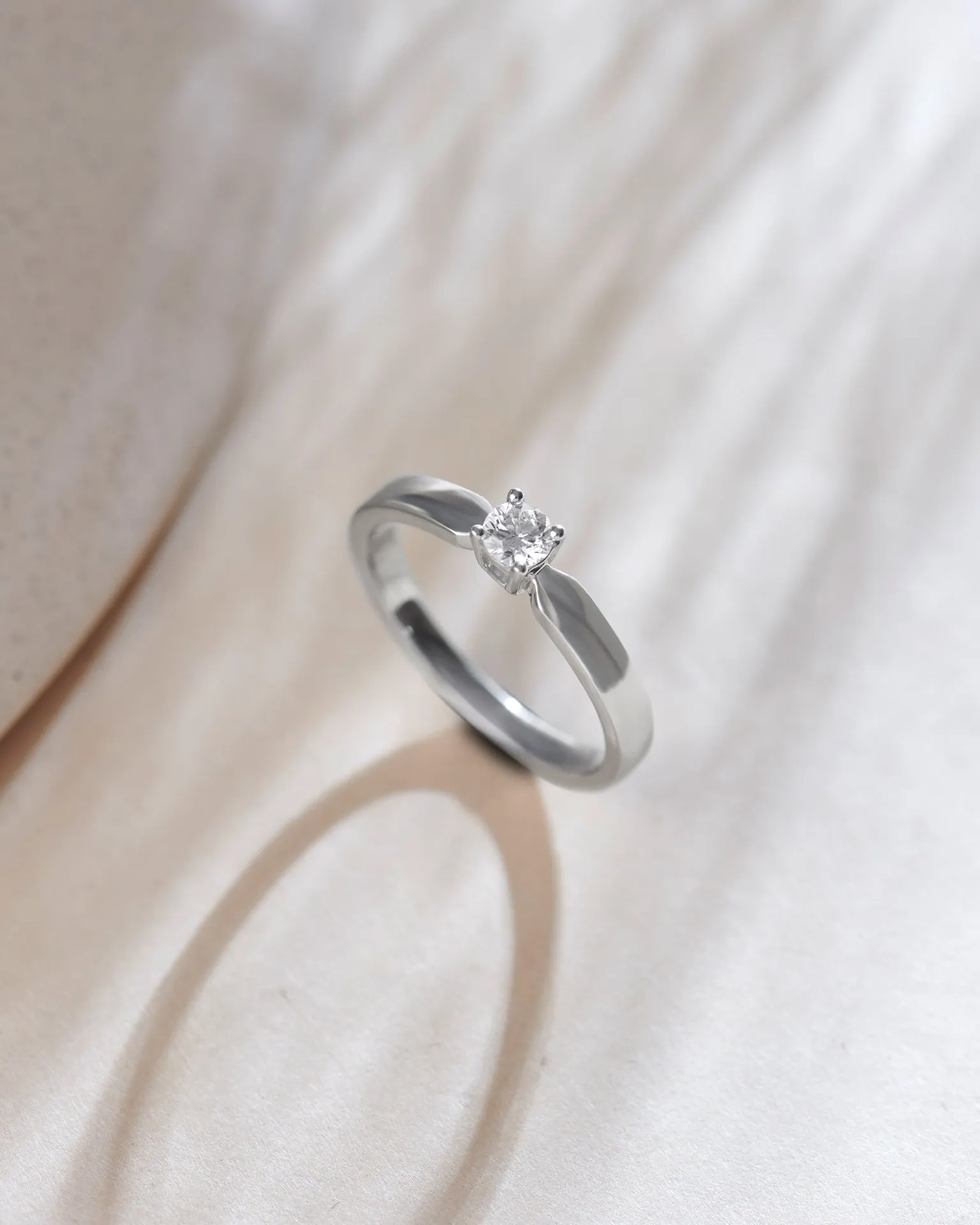 Slim Solitaire Ring