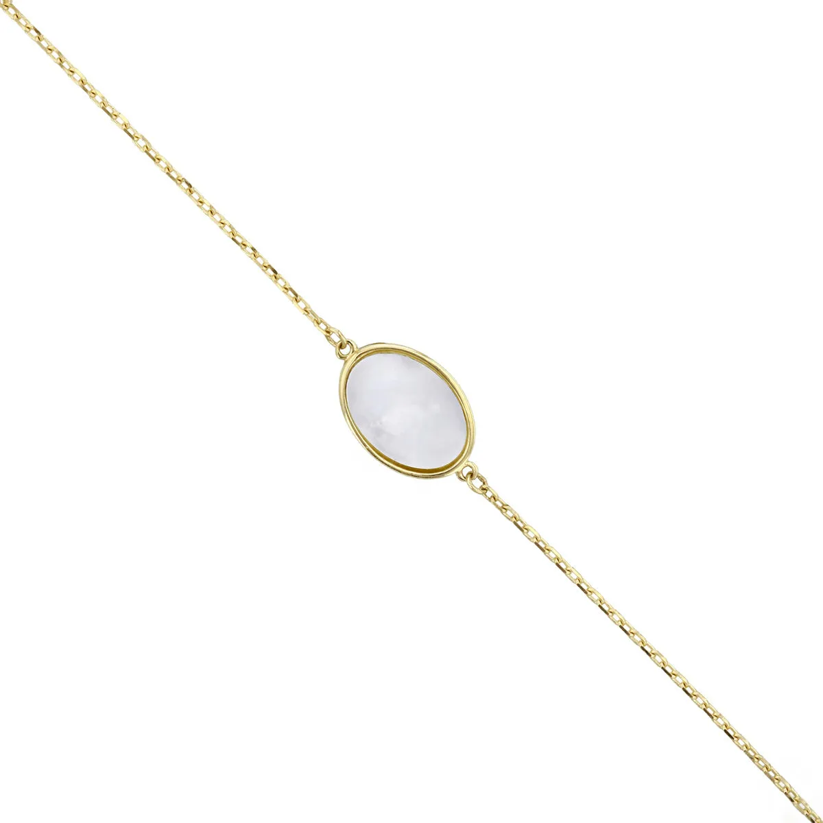 Soleil Collection 7" - 7.5" Mother of Pearl Bracelet  | 9K Solid Yellow Gold