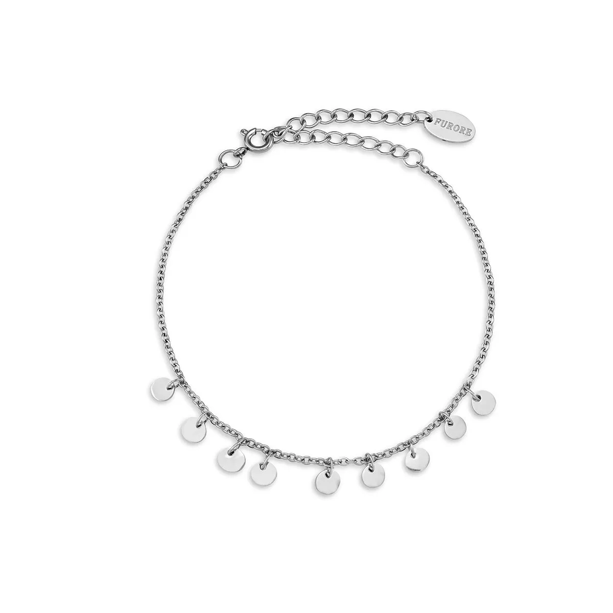 Stainless Steel Bracelet With Small Dangling Charms Silver Colour