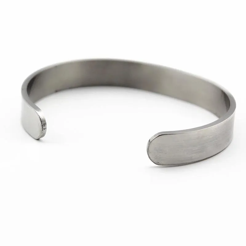 Stainless Steel Om Bracelet Open Bangle Metal Bracelet