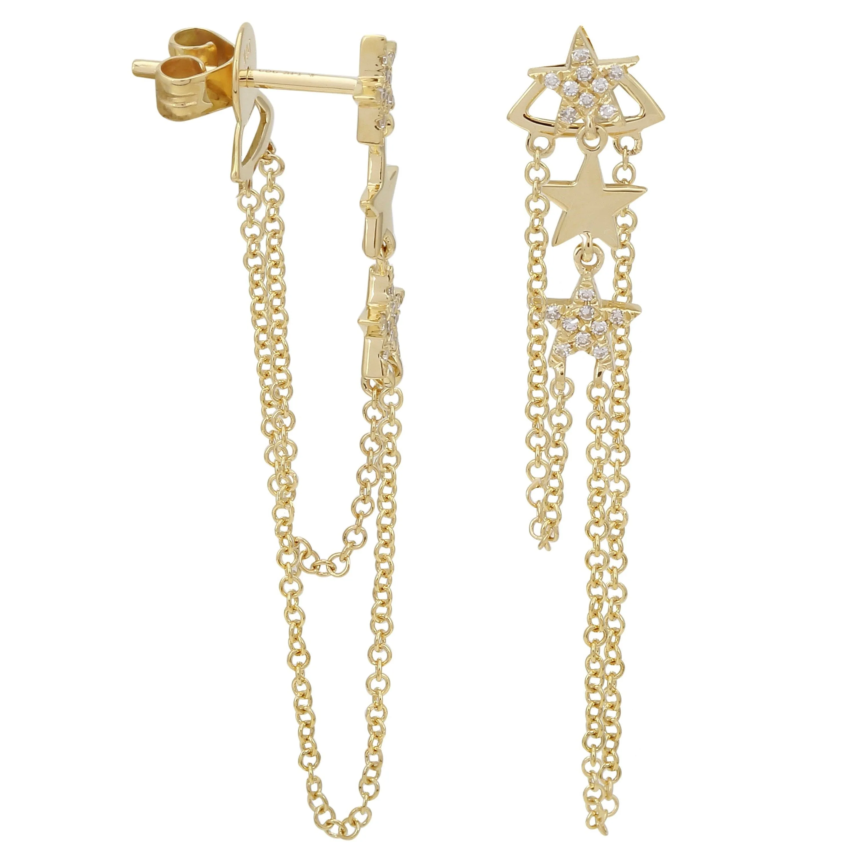 Star Dangle Chain Earrings