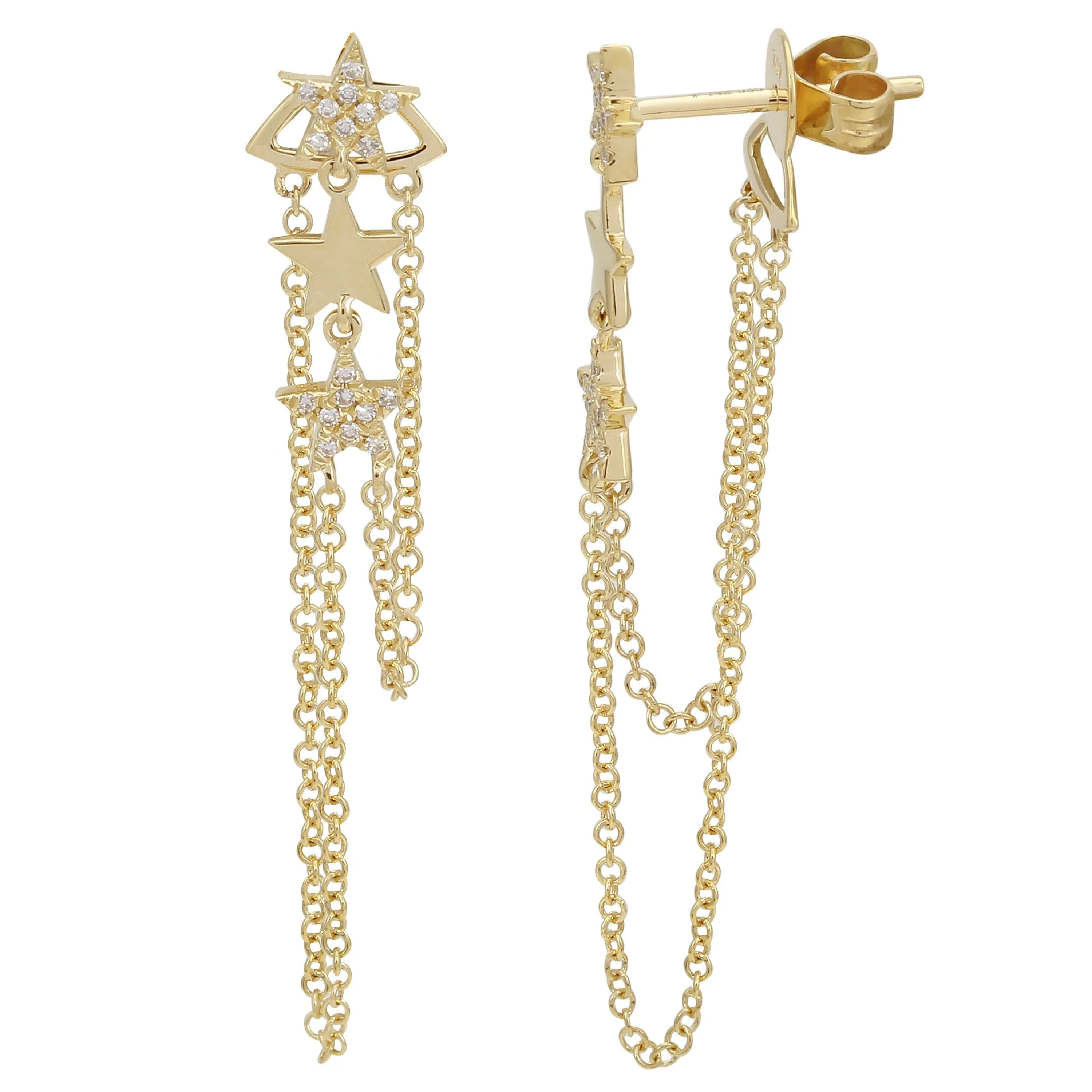 Star Dangle Chain Earrings