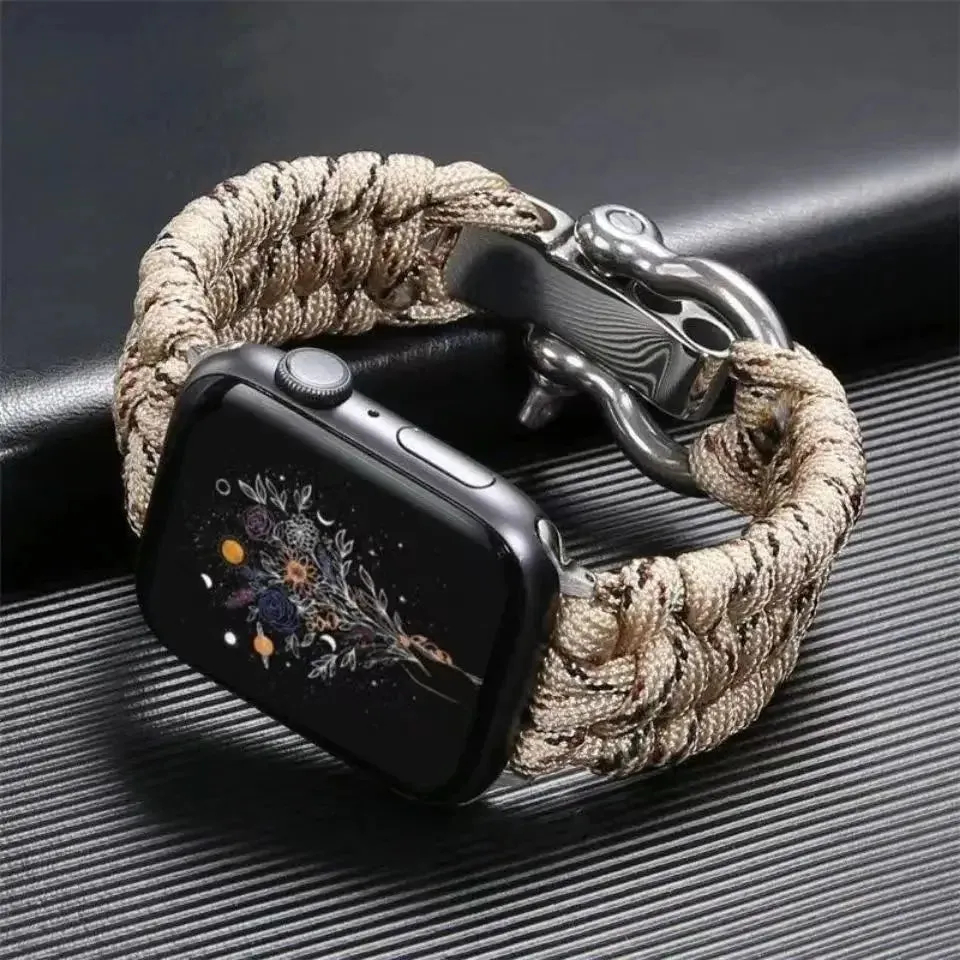 Survival Paracord Watch Band for Apple Watch Ultra Series and 9 8 7 6 5 4 SE