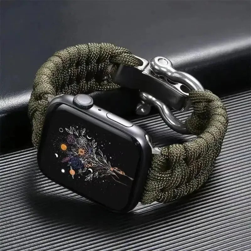 Survival Paracord Watch Band for Apple Watch Ultra Series and 9 8 7 6 5 4 SE