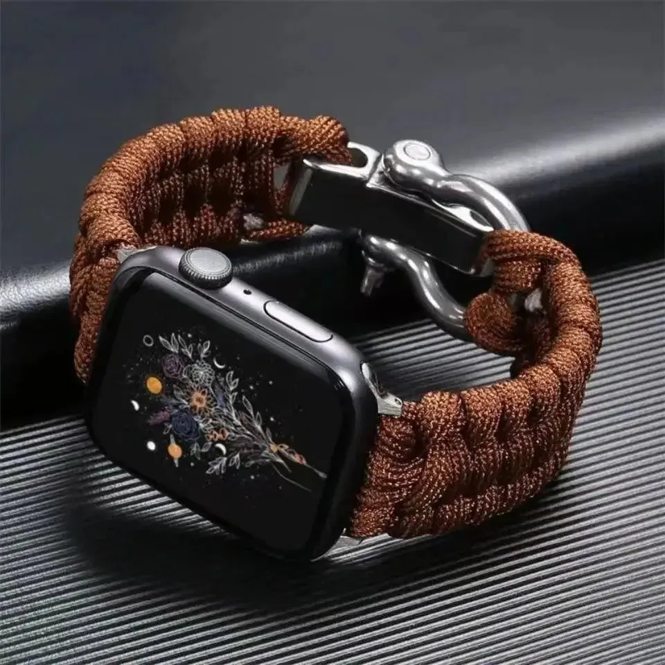 Survival Paracord Watch Band for Apple Watch Ultra Series and 9 8 7 6 5 4 SE