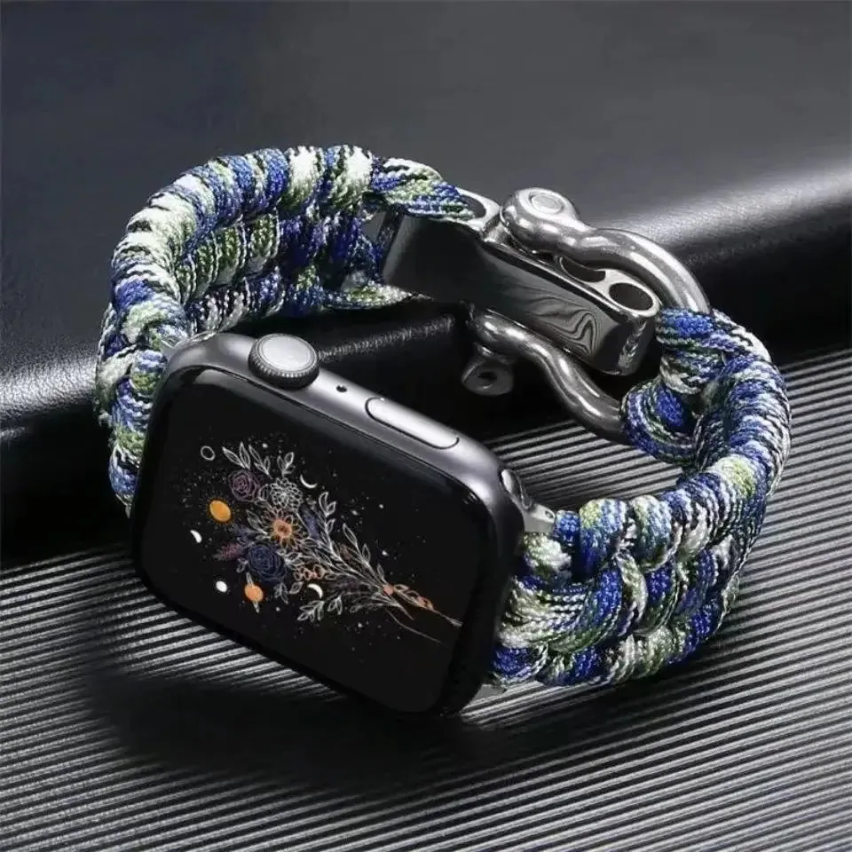 Survival Paracord Watch Band for Apple Watch Ultra Series and 9 8 7 6 5 4 SE