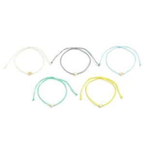 Sweet Forest Heart-shaped Bracelet Set with Colorful Minimalist Pull-up Bracelet