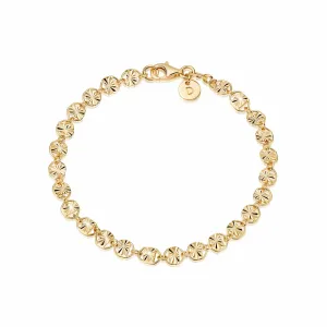 Textured Sunburst Chain Bracelet 18ct Gold Plate