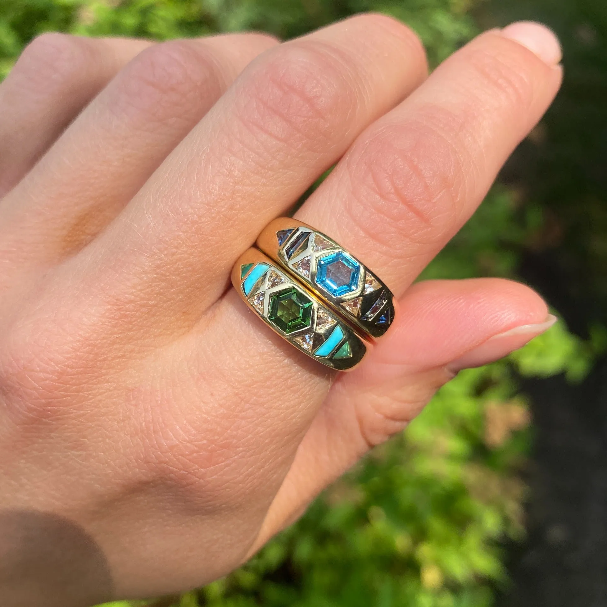 The Goddess 18K Gemstone Gypsy Ring