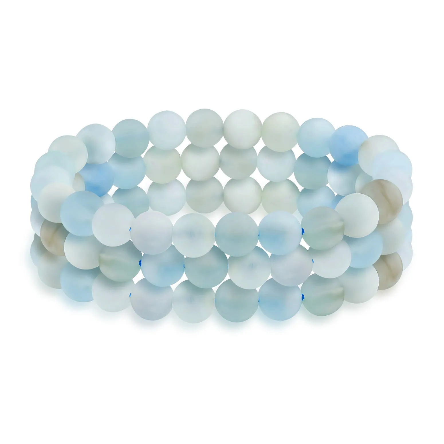 Unisex Stackable Gemstone 8MM Stretch Bracelet Set of 3 for Men and Women