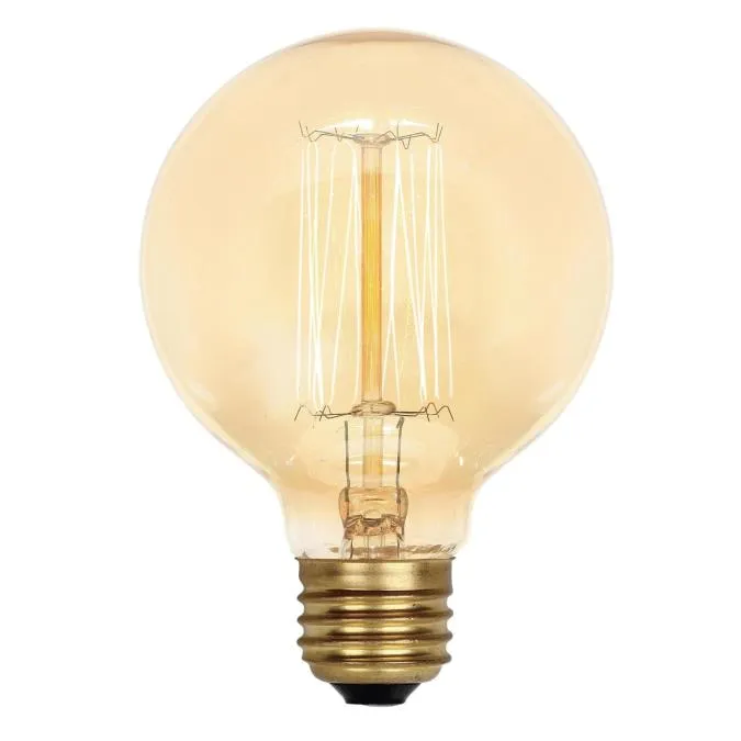 Westinghouse 0410700 40 Watt Incandescent G25 Decorative Amber - 2450 Kelvin - 100 Lumens - E26-Medium Base - 120 Volt - Card