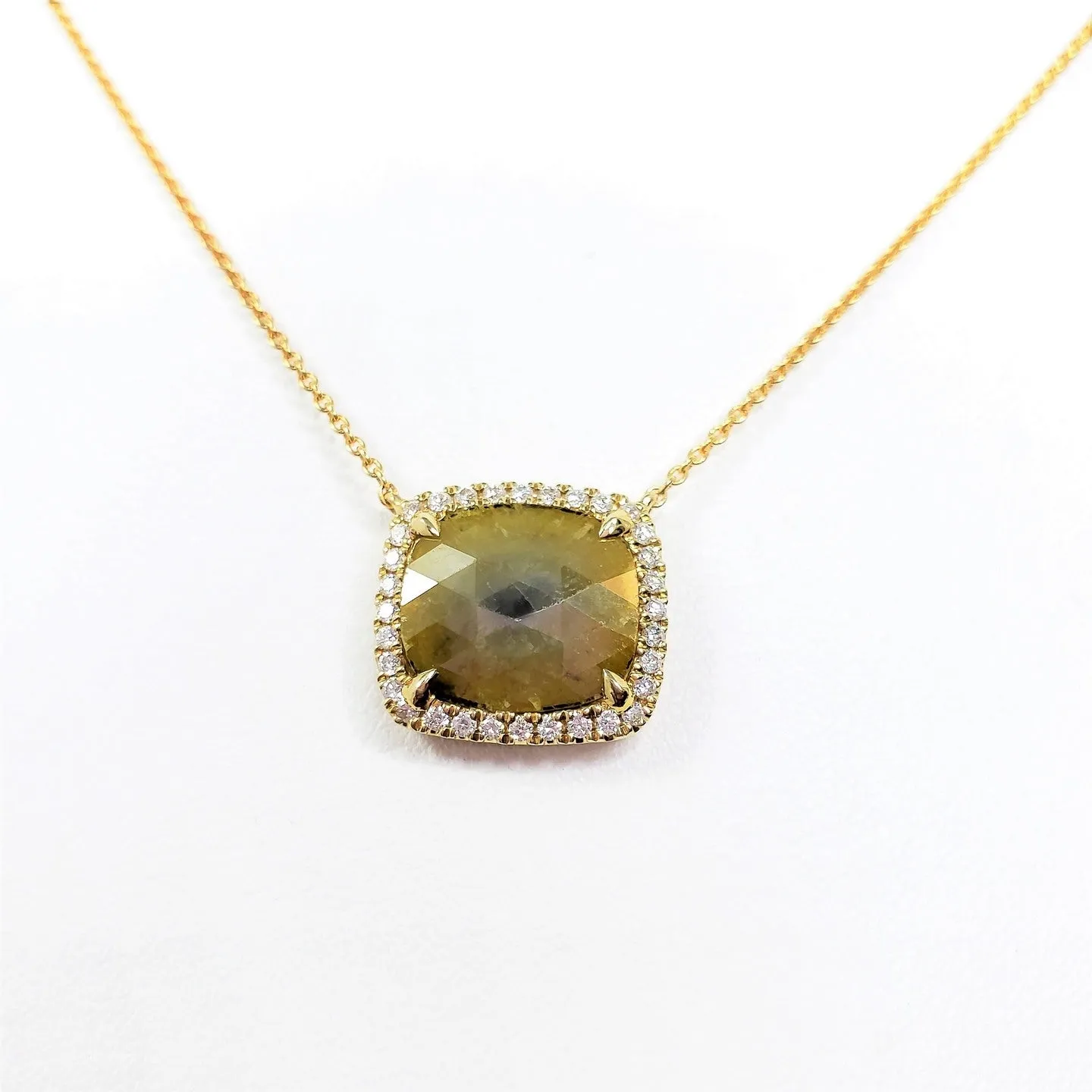 Yellow Gold Inspired Rough Diamond Necklace