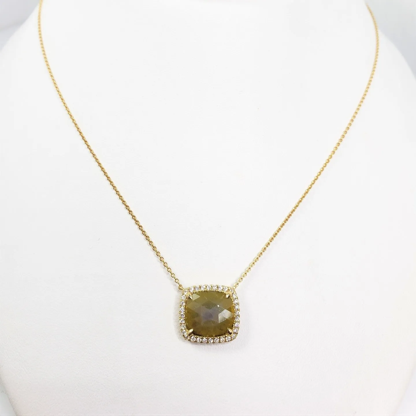 Yellow Gold Inspired Rough Diamond Necklace