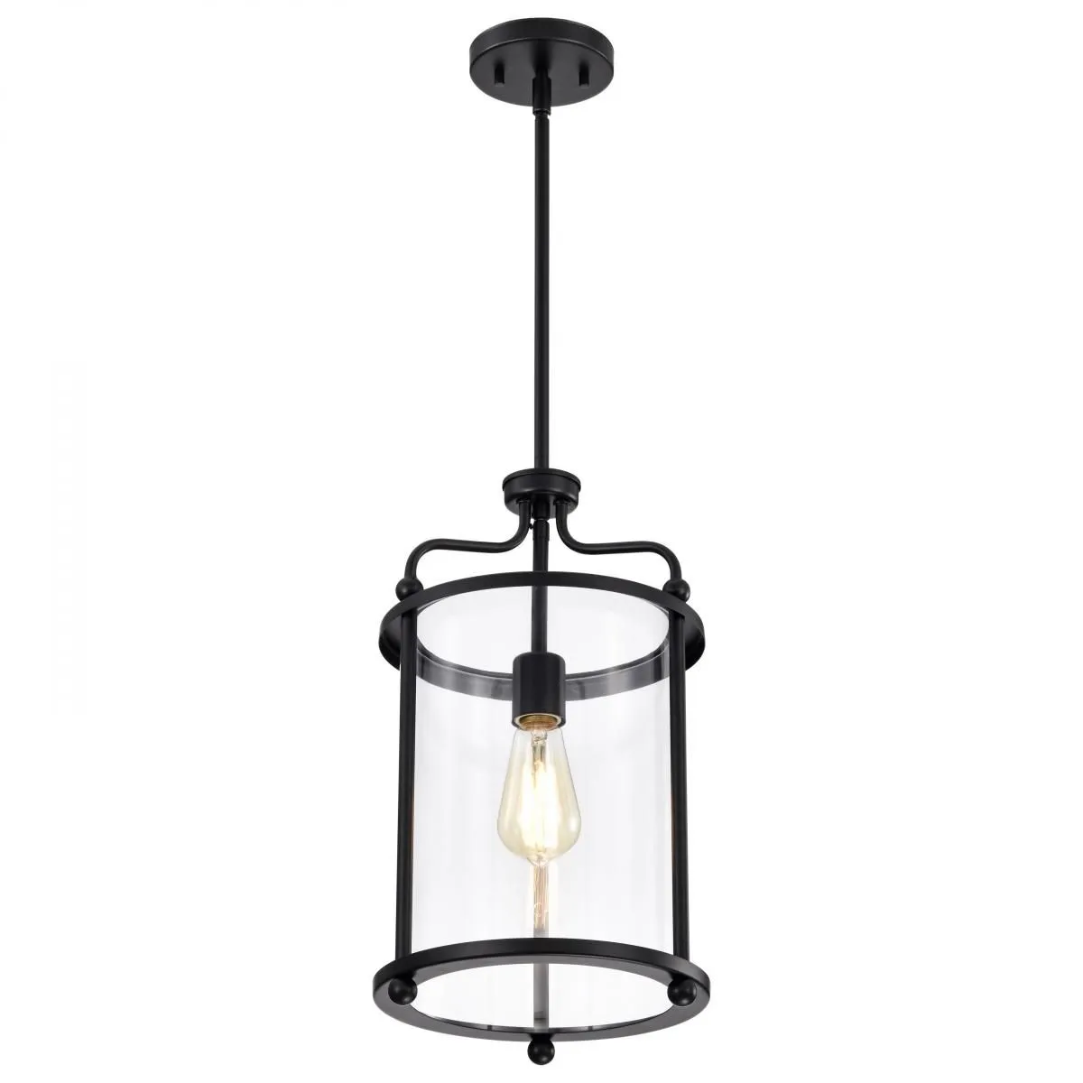 Yorktown 10 in. Pendant Light Matte Black Finish