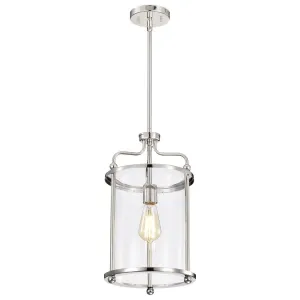 Yorktown 10 in. Pendant Light Polished Nickel Finish